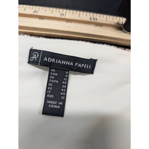 ADRIENNE VITTADINI Womens Size 6 Black & Cream Plaid Checkered Dress Pants - Picture 4 of 8